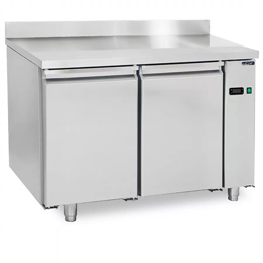 Bäckereikühltisch 2-türig, Zentralkühlung, Edelstahlarbeitsplatte mit Aufkantung, -2°/+8°C - WiFi